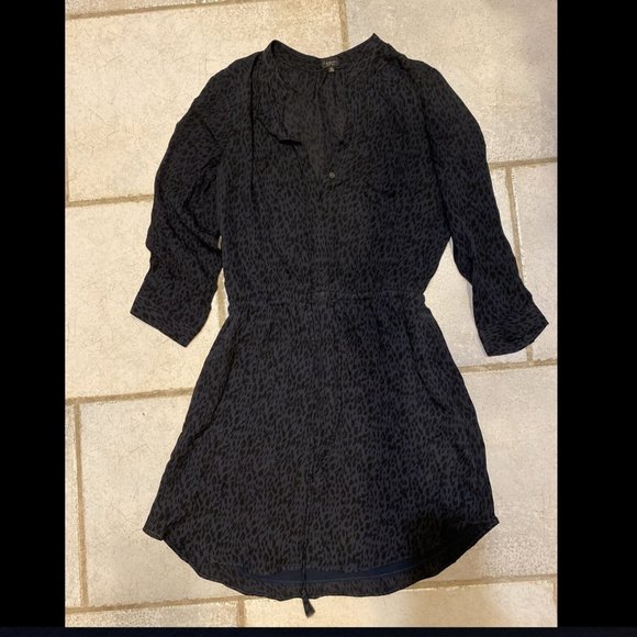 Babaton Aritzia Leopard Dress Black XXS Silk - Picture 1 of 4